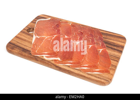 Tirata la carne e dry-prosciutto dalla Spagna (Jamon iberico) Foto Stock