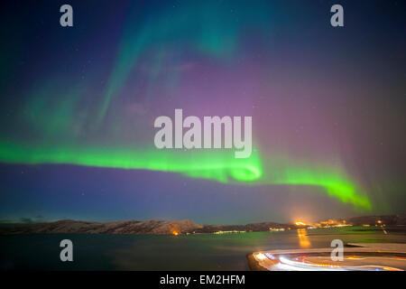 Aurora Boreale, (polare Aurorae) ,emisfero settentrionale, Foto Stock