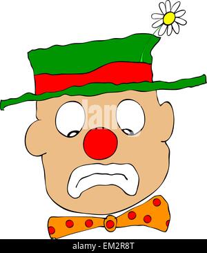 Triste clown - vettore Illustrazione Vettoriale