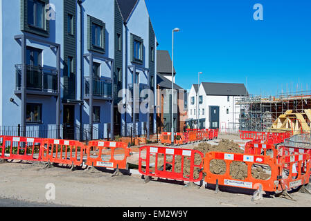 Case nella città nuova di Lawley Village, Telford Shropshire, Foto Stock