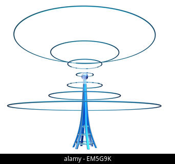 Trasmettitore digitale invia i segnali dalla torre alta Foto Stock