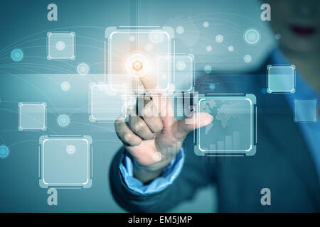 Imprenditrice icona toccante Foto Stock