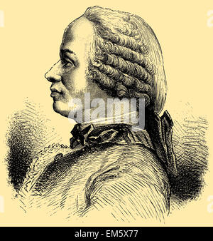 Jean le Rond d'Alembert (16 novembre 1717 - 29 ottobre 1783), matematico francese mechanician, fisico e filosofo Foto Stock