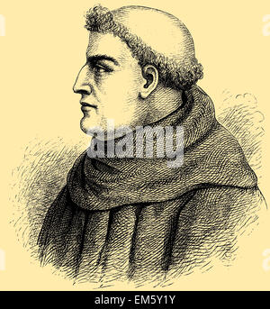 Roger Bacon (c. 1214-1294), filosofo inglese e il frate francescano Foto Stock
