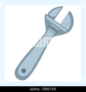 Chiave regolabile chiave strumento di argento Foto Stock