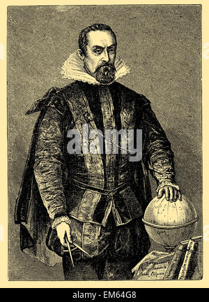 Johannes Kepler (1571 - 1630), matematico tedesco, astronomo e astrologo Foto Stock