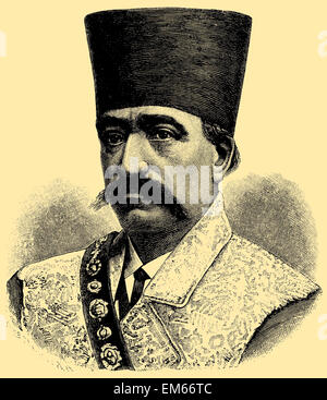 Naser al-Din Shah Qajar (1831-1896), scià di Persia Foto Stock