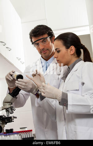 Gli scienziati in laboratorio Foto Stock