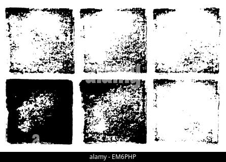Sei grunge timbri quadrati, vettore texture Illustrazione Vettoriale