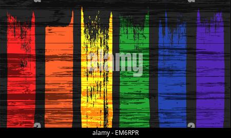 Set di 6 arcobaleno colorato pennello elementi per i vostri disegni Illustrazione Vettoriale