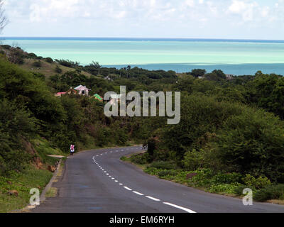 Sulla strada isola Rodrigues, isola Maurizio Foto Stock