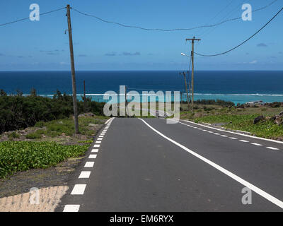 Sulla strada isola Rodrigues, isola Maurizio Foto Stock