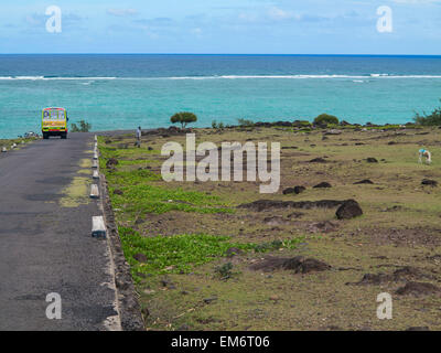 Sulla strada isola Rodrigues, isola Maurizio Foto Stock