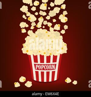 Il Popcorn che rientrano nell'stiped popcorn vettore di borsa Illustrazione Vettoriale