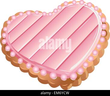 Illustrazione Vettoriale. Un bellissimo a forma di cuore i cookie Illustrazione Vettoriale