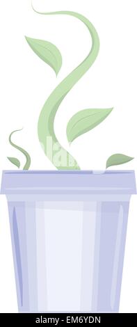 Illustrazione Vettoriale. Vaso di fiori con il germe. Illustrazione Vettoriale