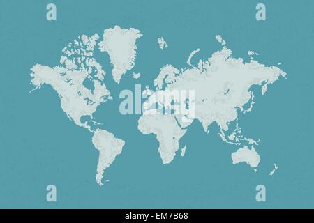 Mappa del mondo con un colorato sfondo blu , eps10 formato vettoriale Illustrazione Vettoriale