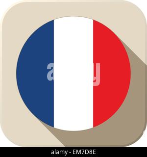 Bandiera della Francia icona pulsante moderno Illustrazione Vettoriale