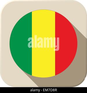 Mali bandiera icona pulsante moderno Illustrazione Vettoriale