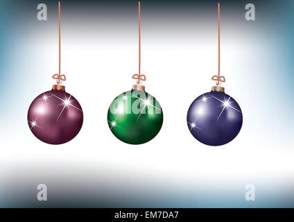 Set di diverso colore palle di Natale Illustrazione Vettoriale