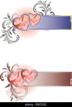 Bella carta con cuori Illustrazione Vettoriale