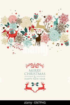 Buon Natale cartolina postale la trasparenza Illustrazione Vettoriale