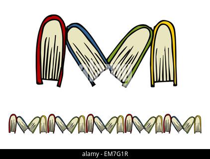 Disegnato a mano modello di libri Illustrazione Vettoriale
