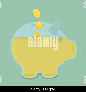 Salvadanaio - Risparmio di denaro , eps10 formato vettoriale Illustrazione Vettoriale