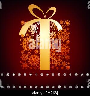 Scheda di Natale con la confezione regalo. EPS 8 Illustrazione Vettoriale