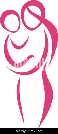 La madre e il suo simbolo bambino Illustrazione Vettoriale