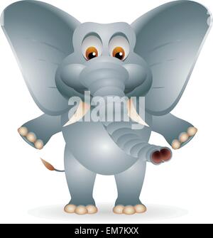 Cartoon elephant isolato Illustrazione Vettoriale