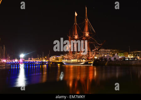 La Rochelle (western-Francia): la fregata Hermione (2015/04/04) Foto Stock