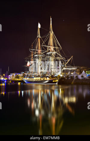 La Rochelle (western-Francia): la fregata Hermione (2015/04/04) Foto Stock