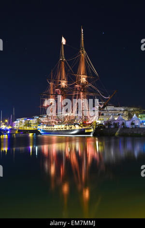 La Rochelle (western-Francia): la fregata Hermione (2015/04/04) Foto Stock