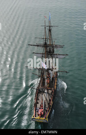 La Rochelle (western-Francia): la fregata Hermione (2015/04/15) Foto Stock