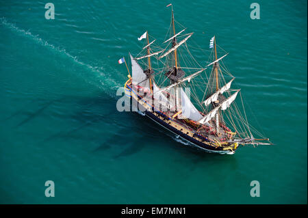 La Rochelle (western-Francia): la fregata Hermione (2015/04/15) Foto Stock