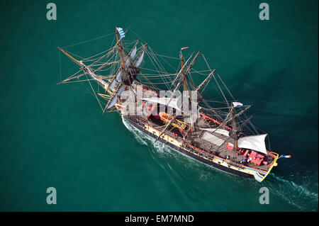 La Rochelle (western-Francia): la fregata Hermione (2015/04/15) Foto Stock