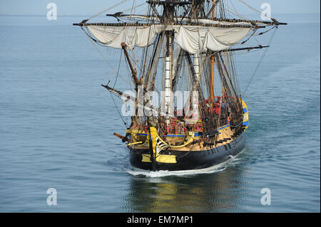 La Rochelle (western-Francia): la fregata Hermione (2015/04/15) Foto Stock