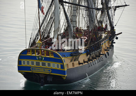 La Rochelle (western-Francia): la fregata Hermione (2015/04/15) Foto Stock