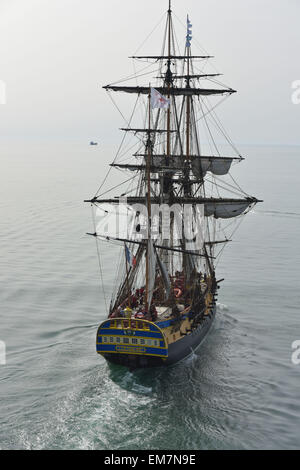 La Rochelle (western-Francia): la fregata Hermione (2015/04/15) Foto Stock