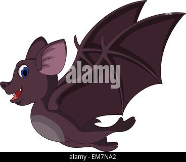 Cartoon carino bat battenti Illustrazione Vettoriale