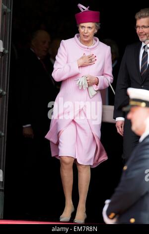 Copenhagen, Danimarca. Xvi Apr, 2015. La principessa Benedikte di Danimarca partecipando alla reception per il settantacinquesimo compleanno della Regina Margrethe II al Radhus a Copenhagen, in Danimarca, il 16 aprile 2015. Foto: Patrick van Katwijk/ point de vue fuori - nessun filo SERVICE -/dpa/Alamy Live News Foto Stock