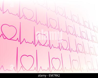 Abstract della forma d'onda ECG di prova. EPS8 Illustrazione Vettoriale