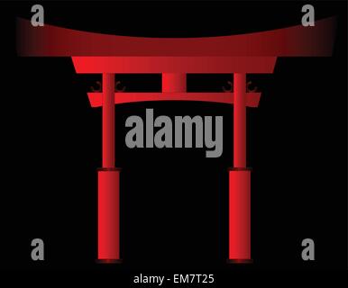 Giapponese Gate dei Tori Illustrazione Vettoriale