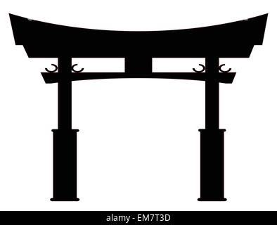 Tori Silhouette di Gate Illustrazione Vettoriale