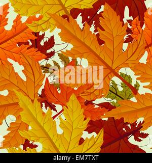Autunno sfondo, piastrella senza giunture con foglie di acero Illustrazione Vettoriale
