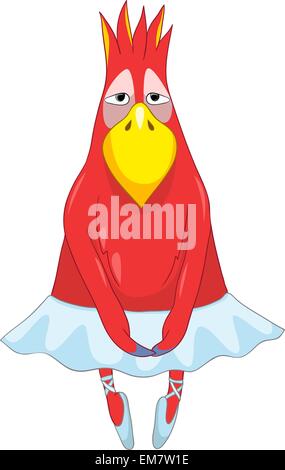 Funny Parrot. La ballerina. Illustrazione Vettoriale