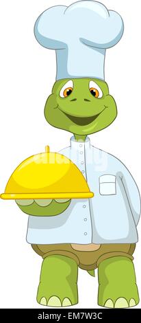 Funny tartaruga. Chef. Illustrazione Vettoriale