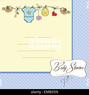 Baby boy doccia card Illustrazione Vettoriale