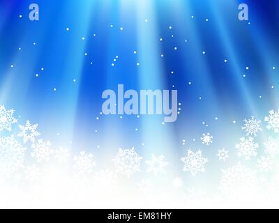 Natale blu con fiocchi di neve. + EPS8 Illustrazione Vettoriale